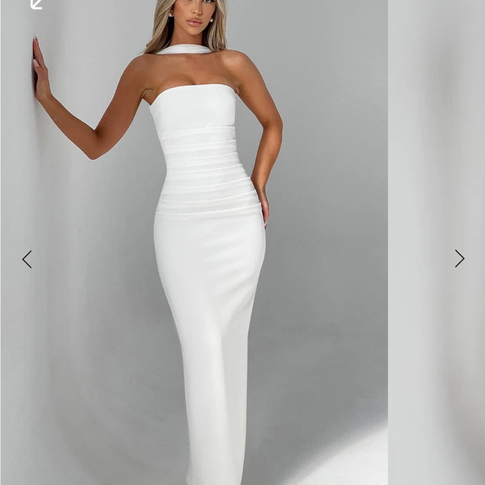 Elegant White Strapless Dress BabyBoo Dress
